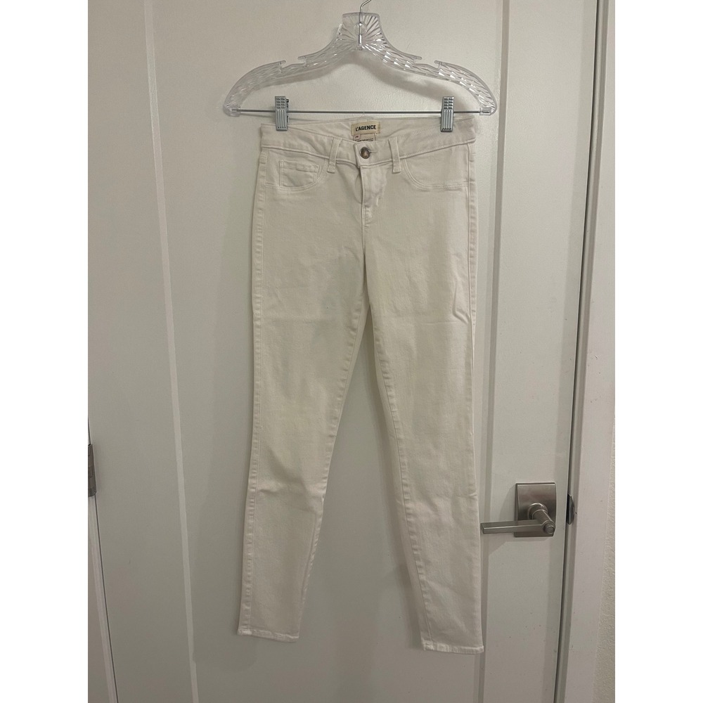 L'AGENCE White Skinny Jeans Euro Luxury Streetwear 26 Summer